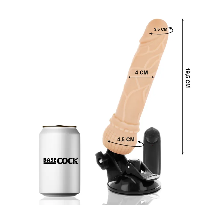 Vibromasseur Réaliste Télécommande Naturel 19,5 cm x 4 Basecock