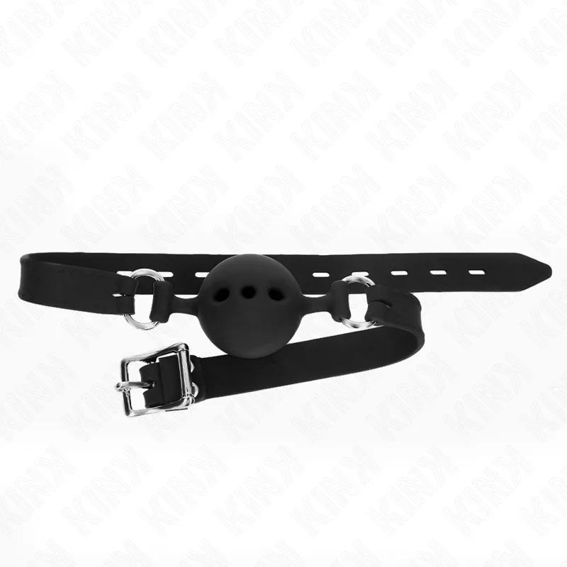 Bâton Entierement Silicone 55 X 2 CM avec Boule de 5 CM Kink noir bâillon