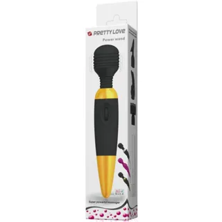 Vibromasseur wand nervuré noir et or vue 8