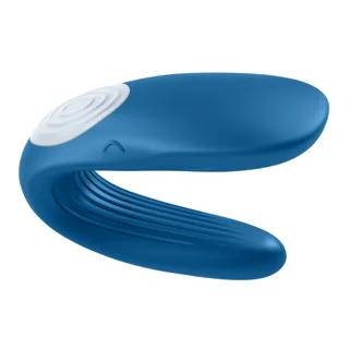 Vibromasseur pour couple Satisfyer Partner Whale bleu en forme de C