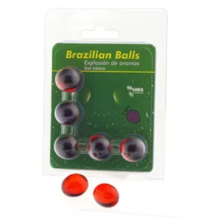 5 Boules Brésiliennes Gel Intime Fraise Taloka lubrifiant base eau