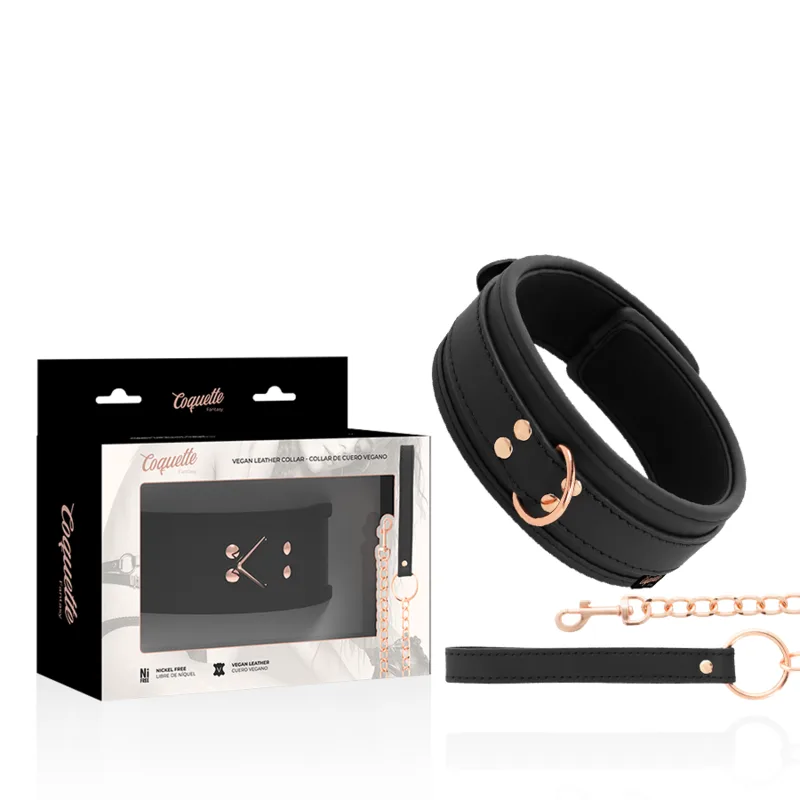 Collier Fantaisie en Cuir Végan avec Bracelet et Doublure