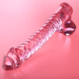 Modèle 23 Gode en Verre Borosilicate Rose 21,5 x 4 cm