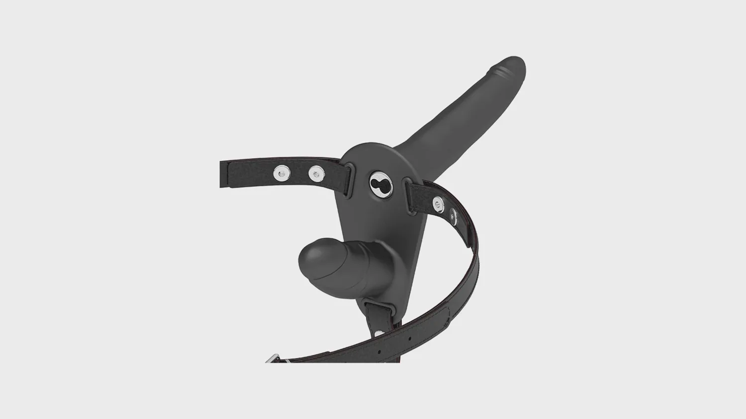 Plaque d'un double gode ceinture Fetish Submissive avec un gode extérieur de 15 cm et un gode intérieur de 8 cm
