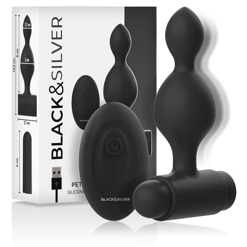 Tucker Petite Télécommande pour Plug Anal en Silicone Black&Silver