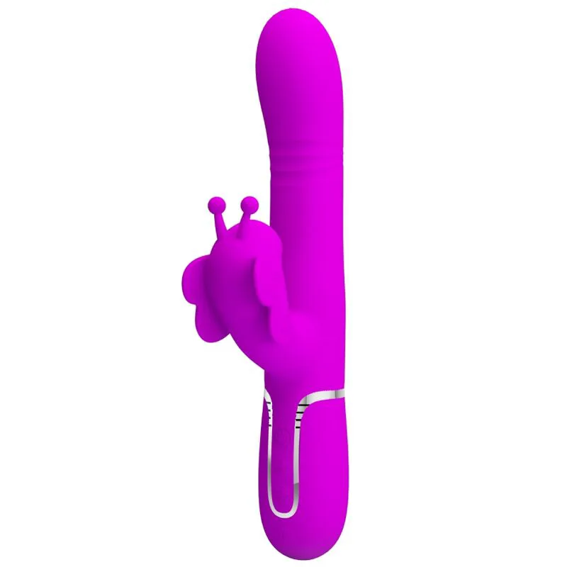 Vibromasseur Multifonction Lapin 4 en 1 Papillon Fuchsia