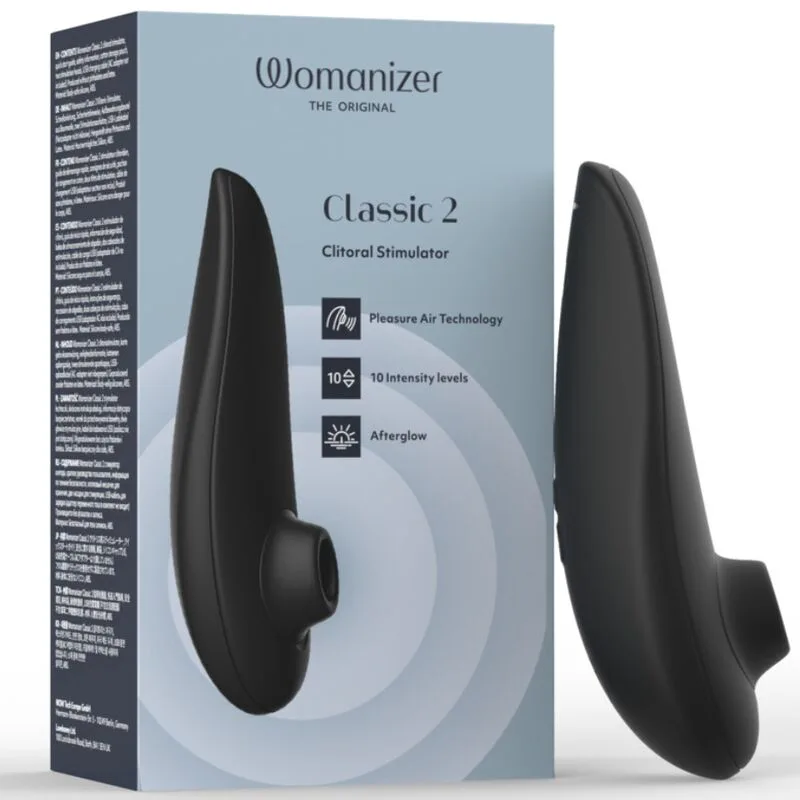 Stimulateur Clitorial à Succion Classique 2 - 10 Niveaux Womanizer noir stimulateur clitoridien