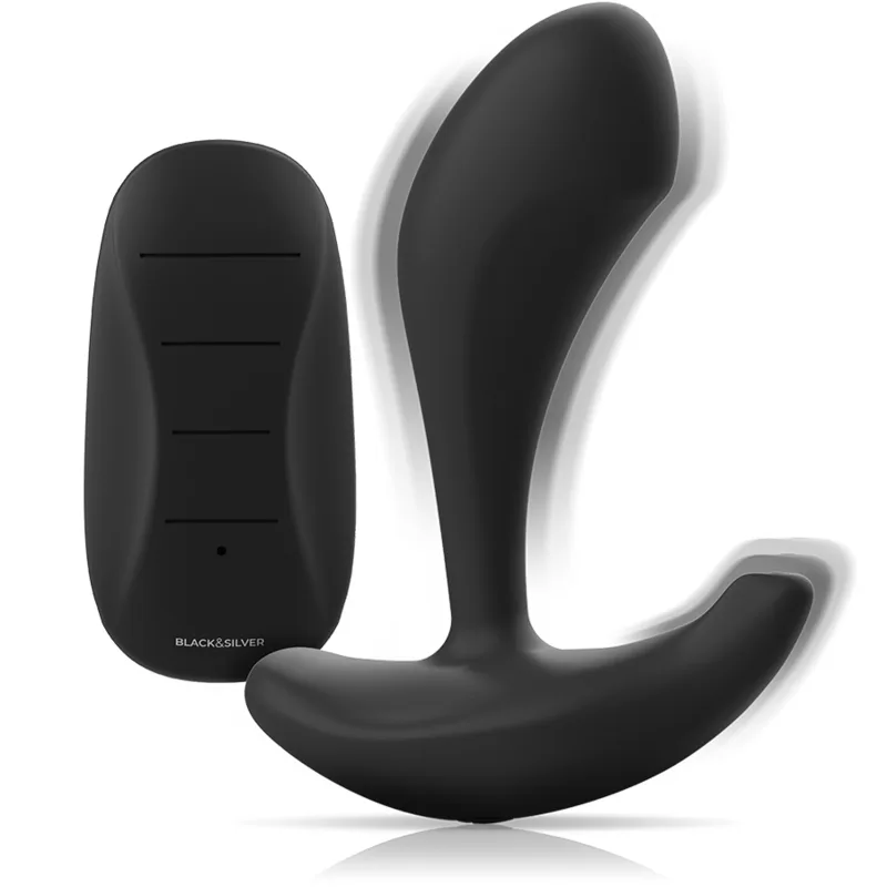 Télécommande en Silicone pour Plug Anal Dwayne Black&Silver