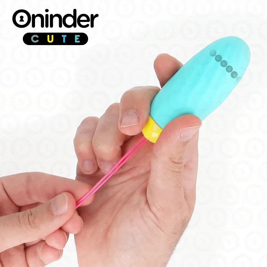 Détail de la surface de l'œuf vibrant Oninder Perles Rotatives Oninder Cute, coloris turquoise