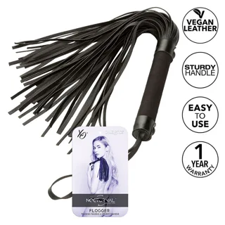 Nocturnal Flogger Cuir Noir Calexotics noir fouet & martinet