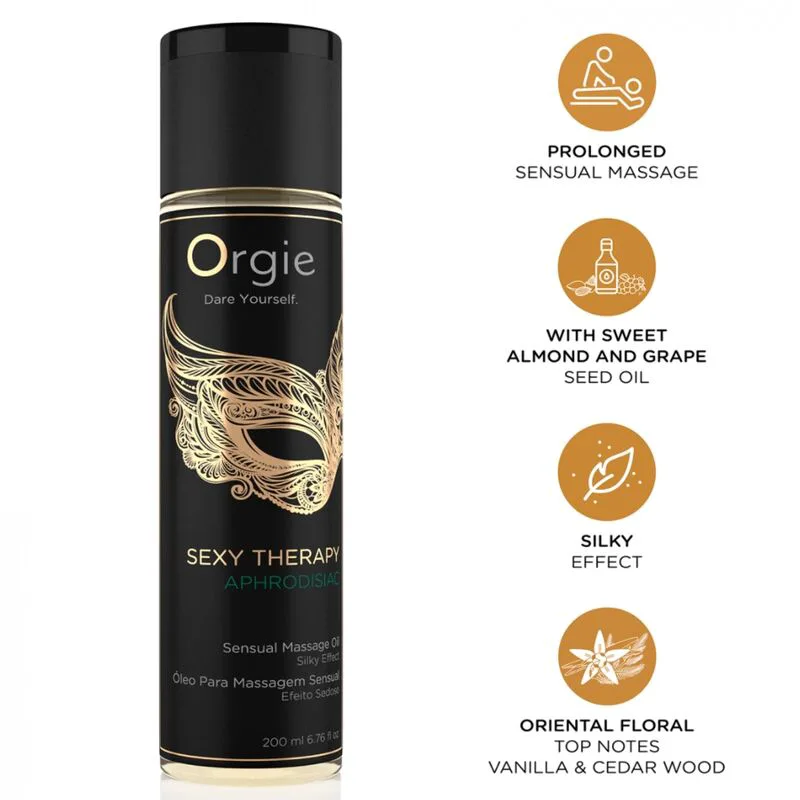 Huile de Massage Sensuel Aphrodisiac Sexy Therapy 200 ML Orgie huile de massage
