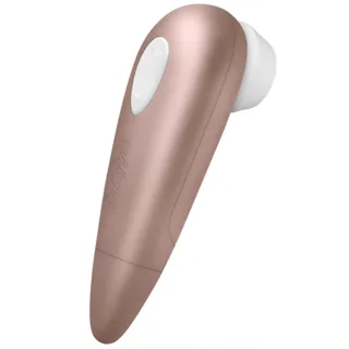 Satisfyer 1 Next Generation or rose, stimulateur clitoridien à tête blanche, vue de trois quarts