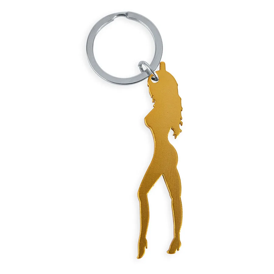 Porte-clés avec Silhouette Féminine Couleur Or avec Diablo Picante jeu coquin