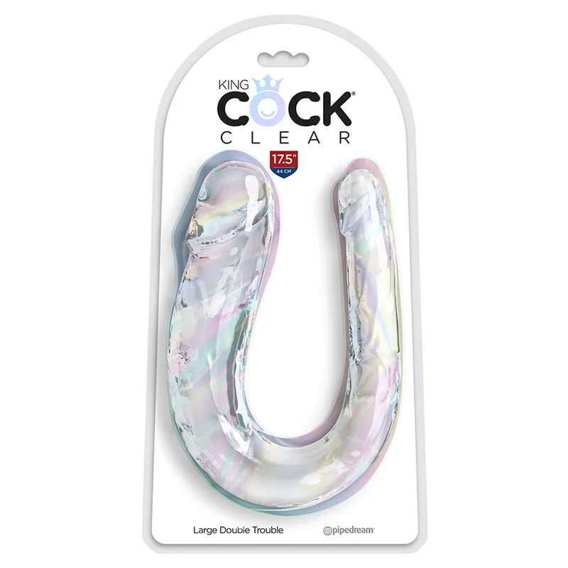 Double Trouble Double Gode 44 cm Transparent King Cock
