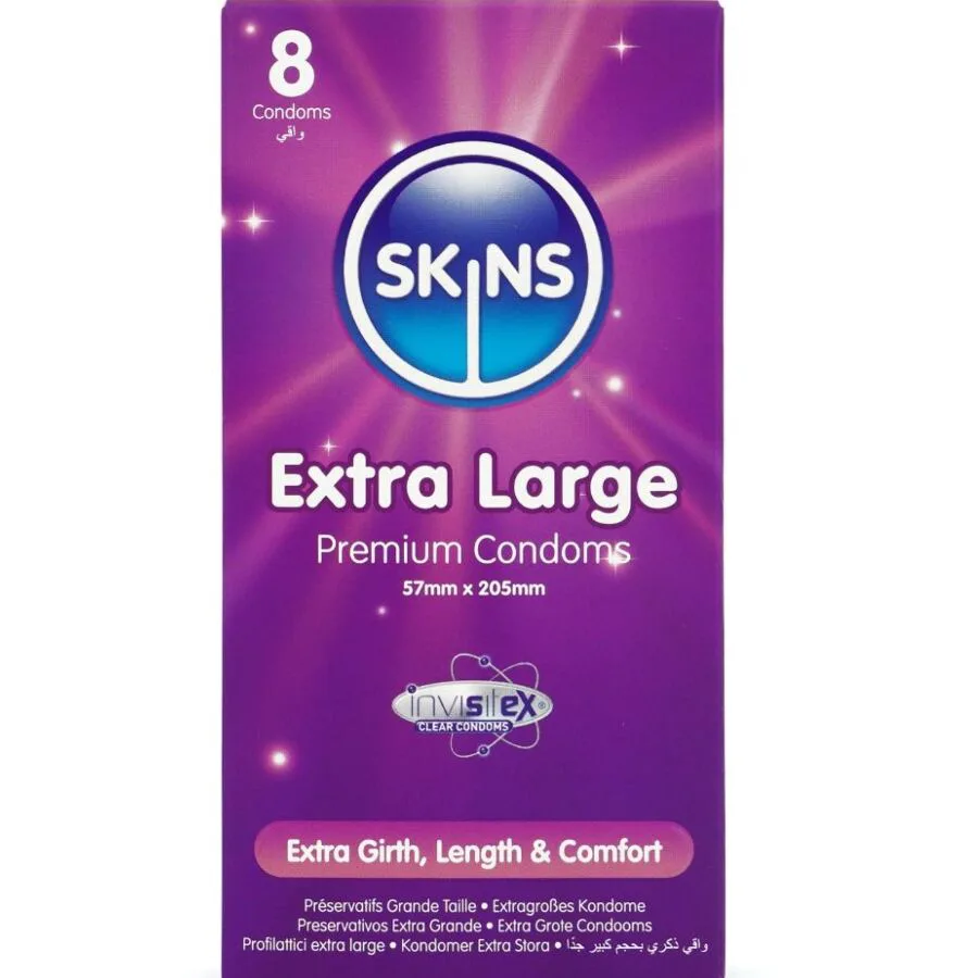 Pack de 8 Préservatifs Extra Larges Premium Skins