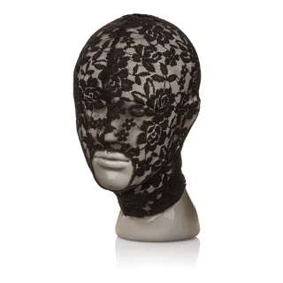 Scandal Cagoule en Dentelle Noire Calexotics noir bâillon