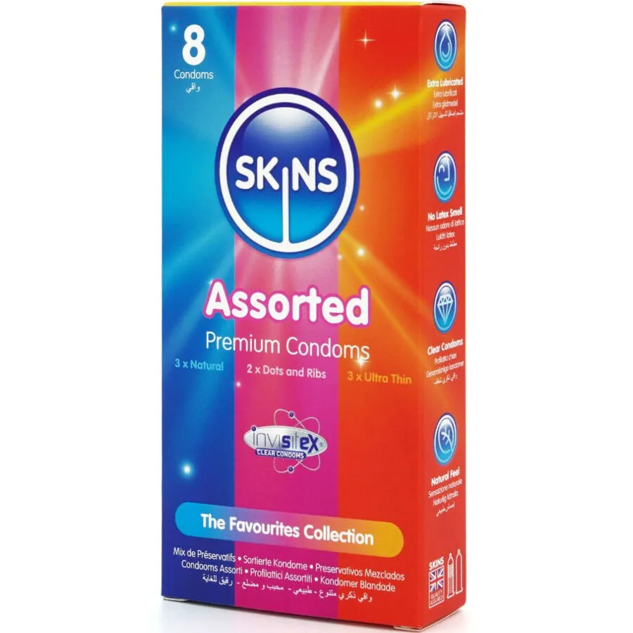 Pack de 8 Préservatifs Premium Assortis Skins