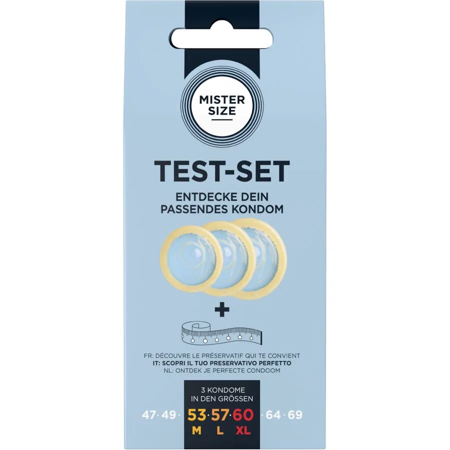 Kit de Test : 3 Préservatifs de Tailles Différentes + Mister Size