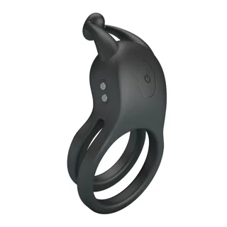 Anneau pénien Double Vibrant Rechargeable Goodwin Noir Pretty Love