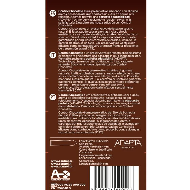Adapta Chocolat Préservatifs 12 Unités Control