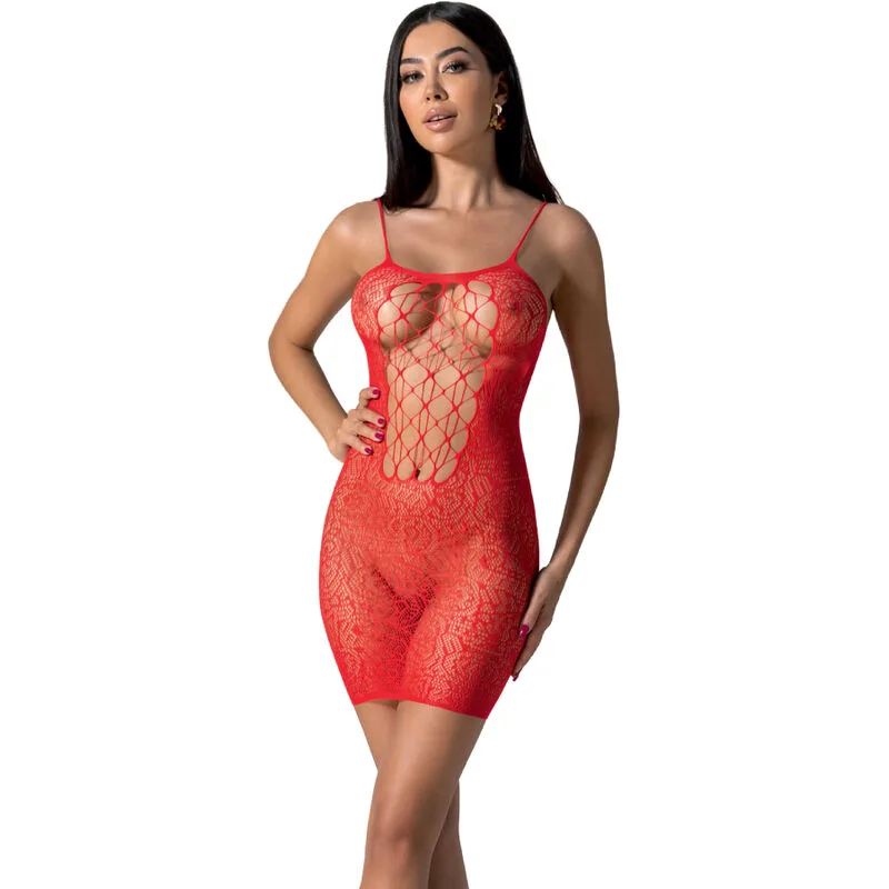 BS096 Bodystocking Rouge Taille Unique Passion rouge nuisette