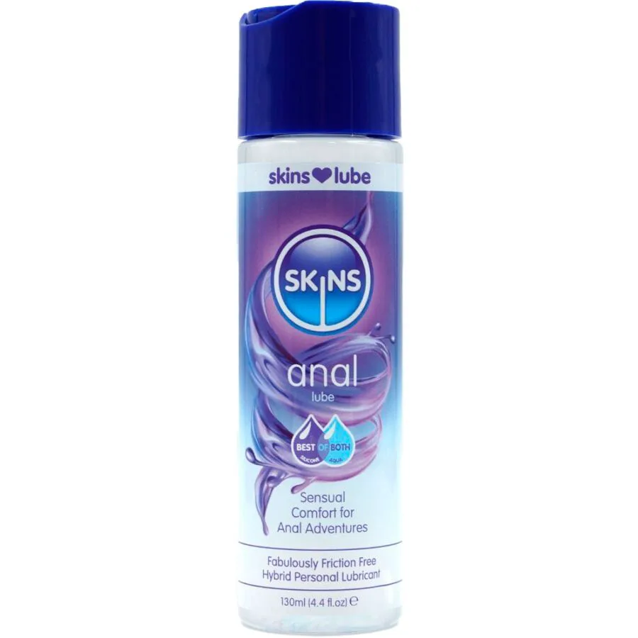 Lubrifiant Anal Hybride à Base d'Eau et de Silicone 130 ml Skins