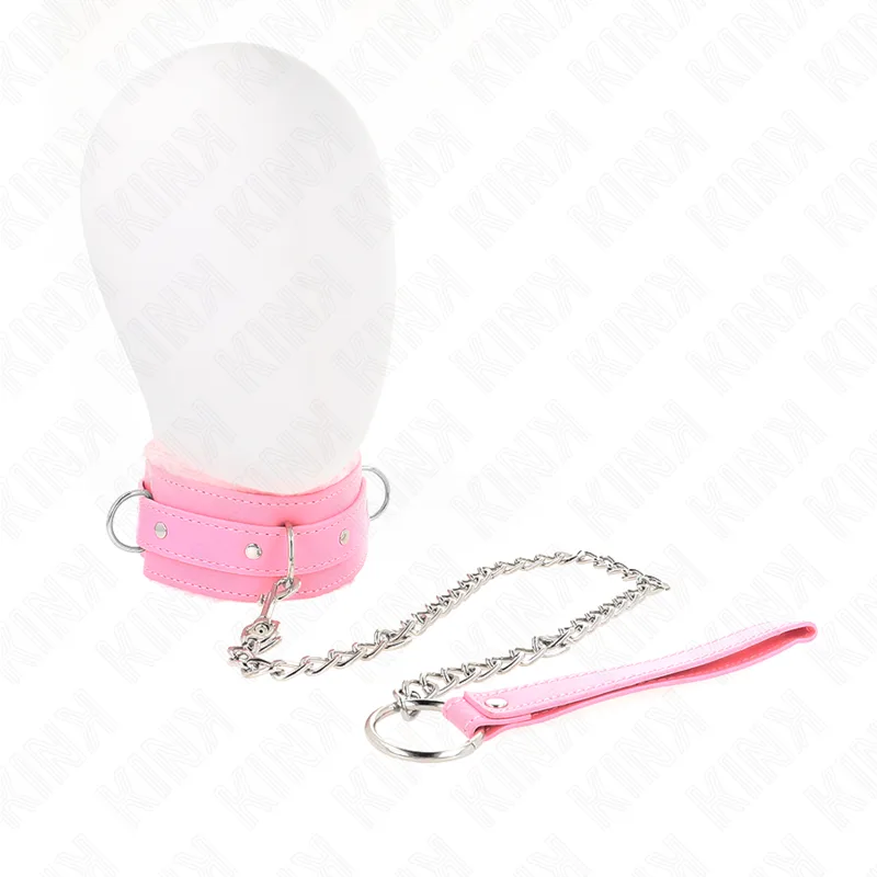 Collier avec Laisse 65 cm avec Restrictions Rose 36-42 cm Kink