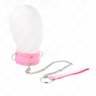 Collier avec Laisse 65 cm avec Restrictions Rose 36-42 cm Kink