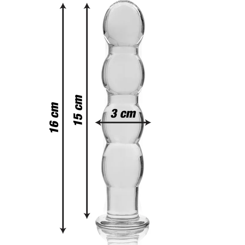 Modèle 10 Gode en Verre Borosilicate Clair 16,5 cm -o Nebula Series By Ibiza