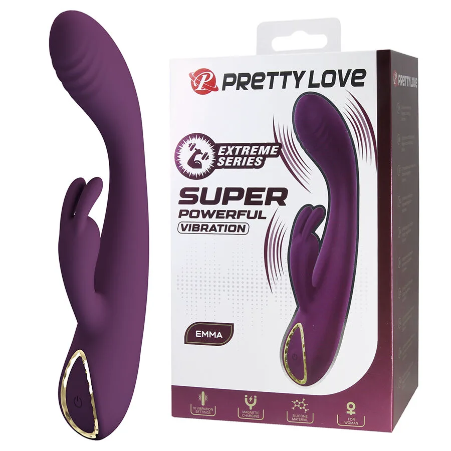 Emma Vibromasseur Violet Rabbit avec Stimulateur Pretty Love