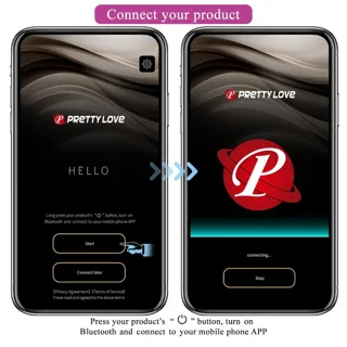 Écrans de connexion de l'œuf Casper à l'application Pretty Love