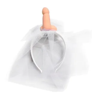 Voile de Mariée Blanc avec Pénis Diablo Picante blanc jeu coquin