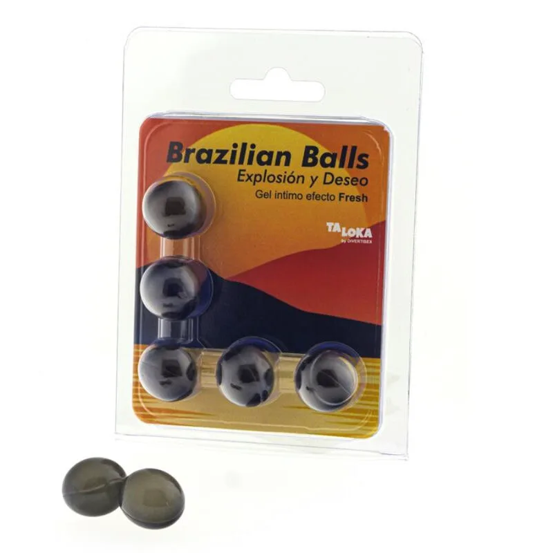 5 Boules Brésiliennes Gel Excitant Effet Frais Taloka lubrifiant base eau