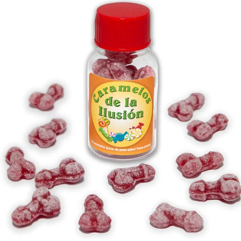 12 Bonbons Illusions en Forme de Pénis Fraise/cerise jeu coquin