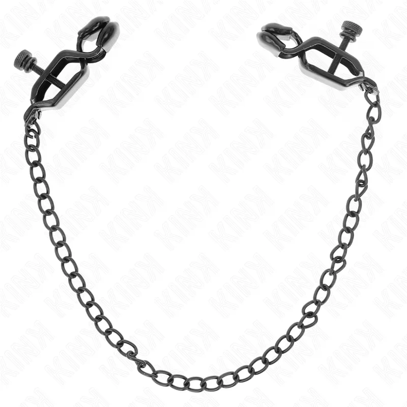Pinces à Tétons Chaîne Plate Noir 30 cm Kink