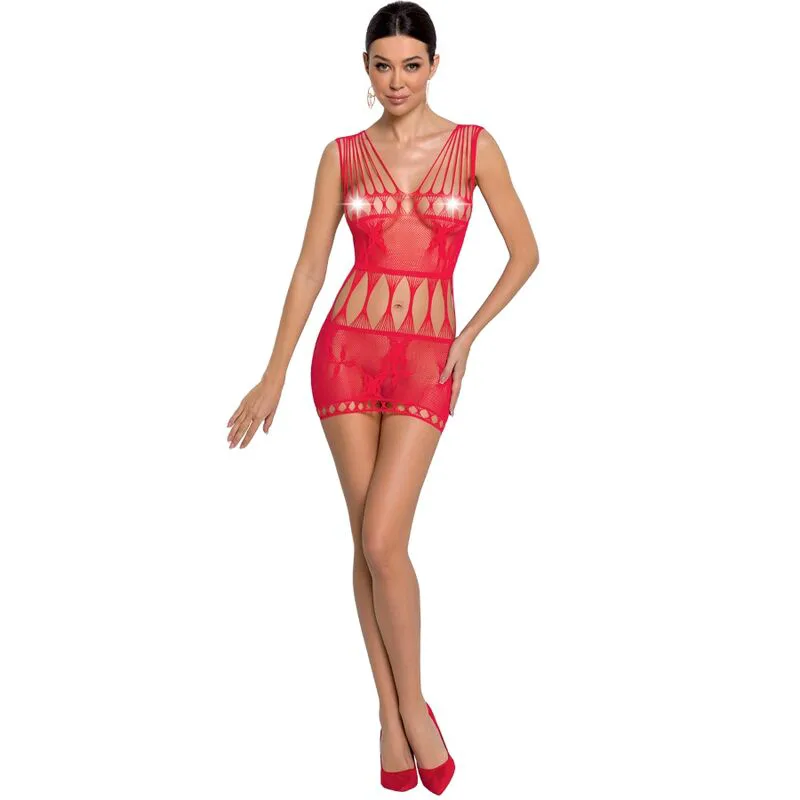 Femme BS090 Bodystocking Rouge Taille Unique Passion rouge nuisette