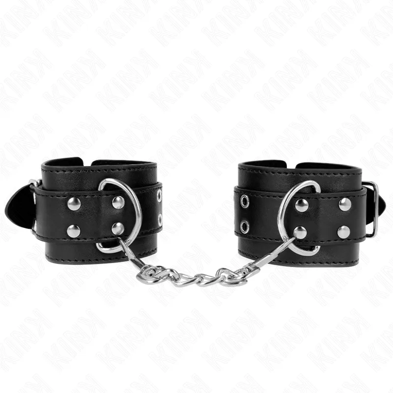 Menottes Double Boucle Noir Ajustable 19-26 cm Kink