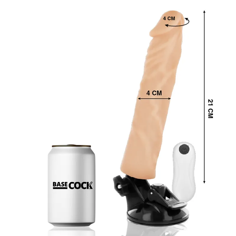 Vibromasseur Réaliste Télécommande Naturel 21 x 4 cm Basecock 21 cm