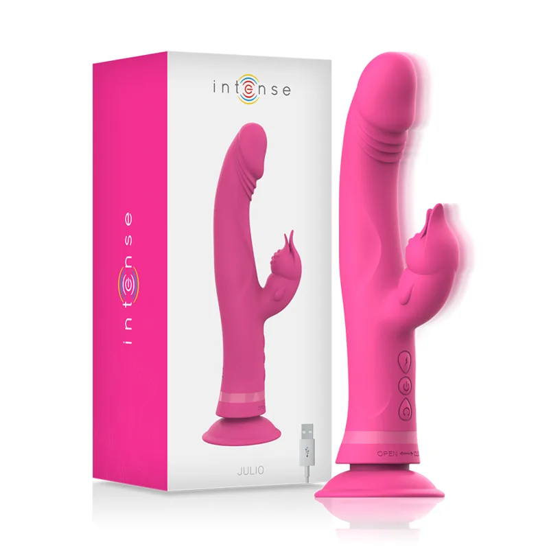 Vibromasseur Julio Rabbit Silicone Rose Intense