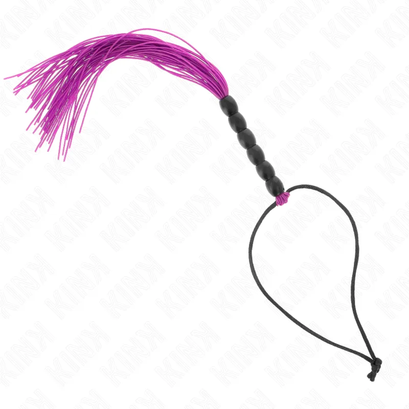 Mini Fouet en Silicone avec 6 Billes Violes 26 CM Kink fouet & martinet