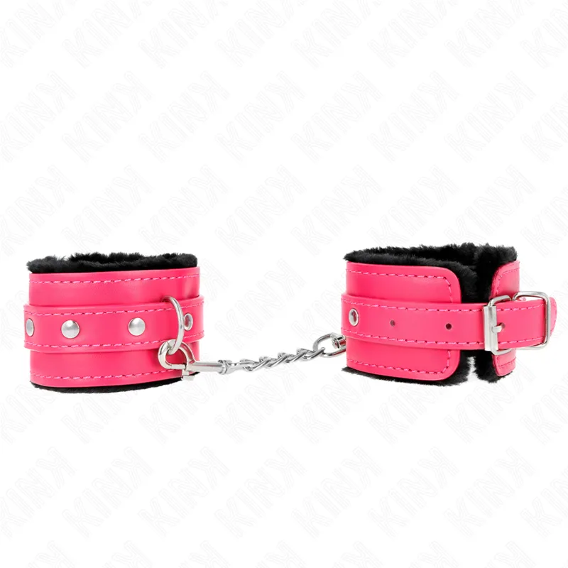 Menottes Doublés de Fourrure Premium Noir avec Kink