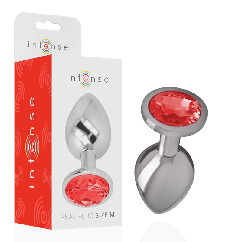 Plug Anal en Métal avec Cristal Rouge Taille M Intense