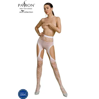 Bodystocking Eco Collection Eco S005 Blanc Passion blanc porte-jarretelles