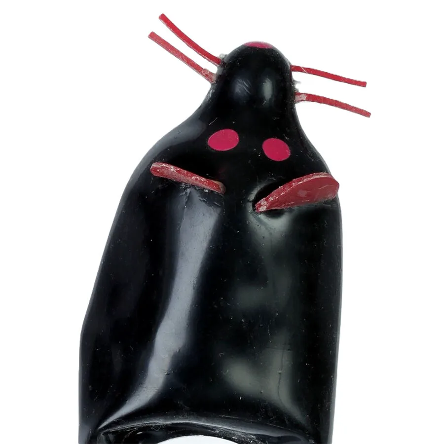 Préservatifs Fantaisie Peints à la Main Souris Noire XL Condomerie