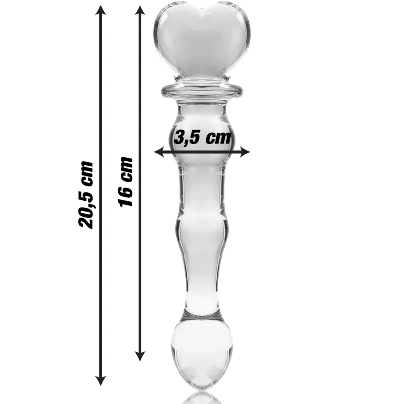 Modèle 21 Gode en Verre Borosilicate Clair 20,5 cm -o Nebula Series By Ibiza