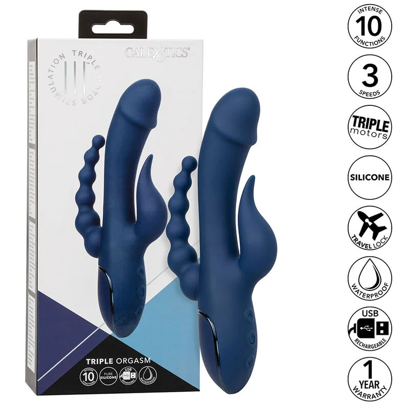 Vibromasseur Triple Orgasme Bleu Calexotics