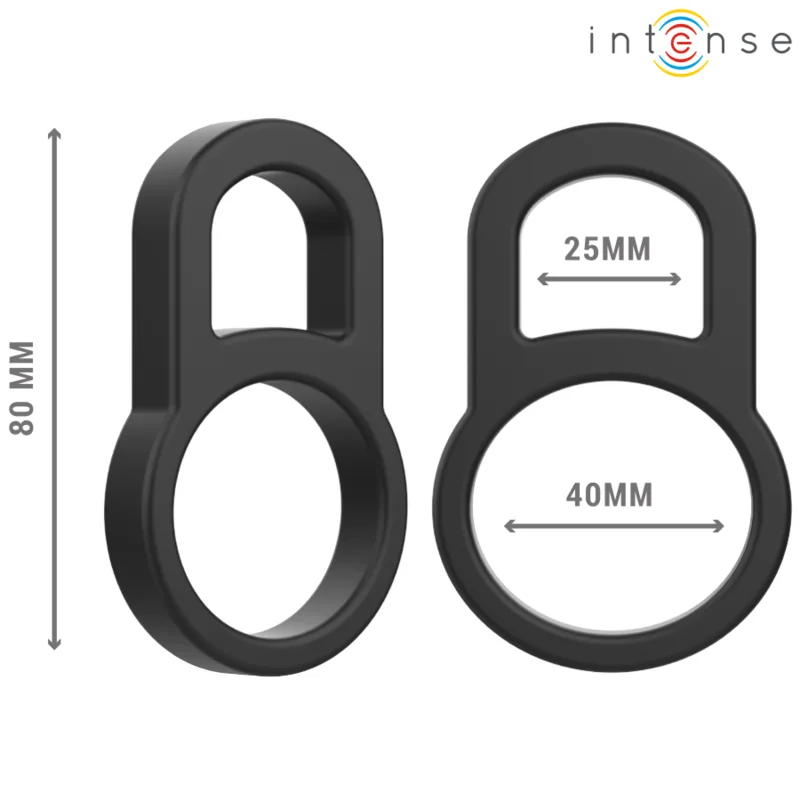 Bobby Double Anneau pénien en Silicone Noir Intense