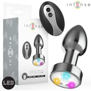 Plug Anal Vibrant en Métal avec Lumières LED et Intense