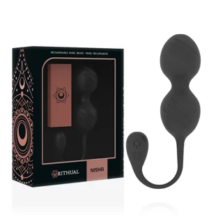 Boules de geisha de Kegel Vibrantes Rechargeables Nisha Noires Rithual