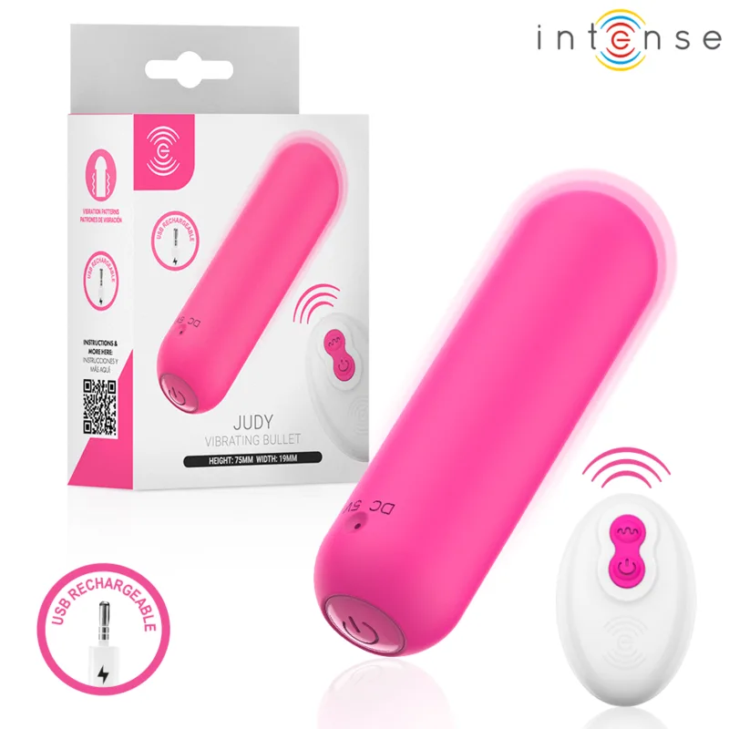 Vibromasseur Judy Vibrante Rechargeable avec Télécommande Rose Intense